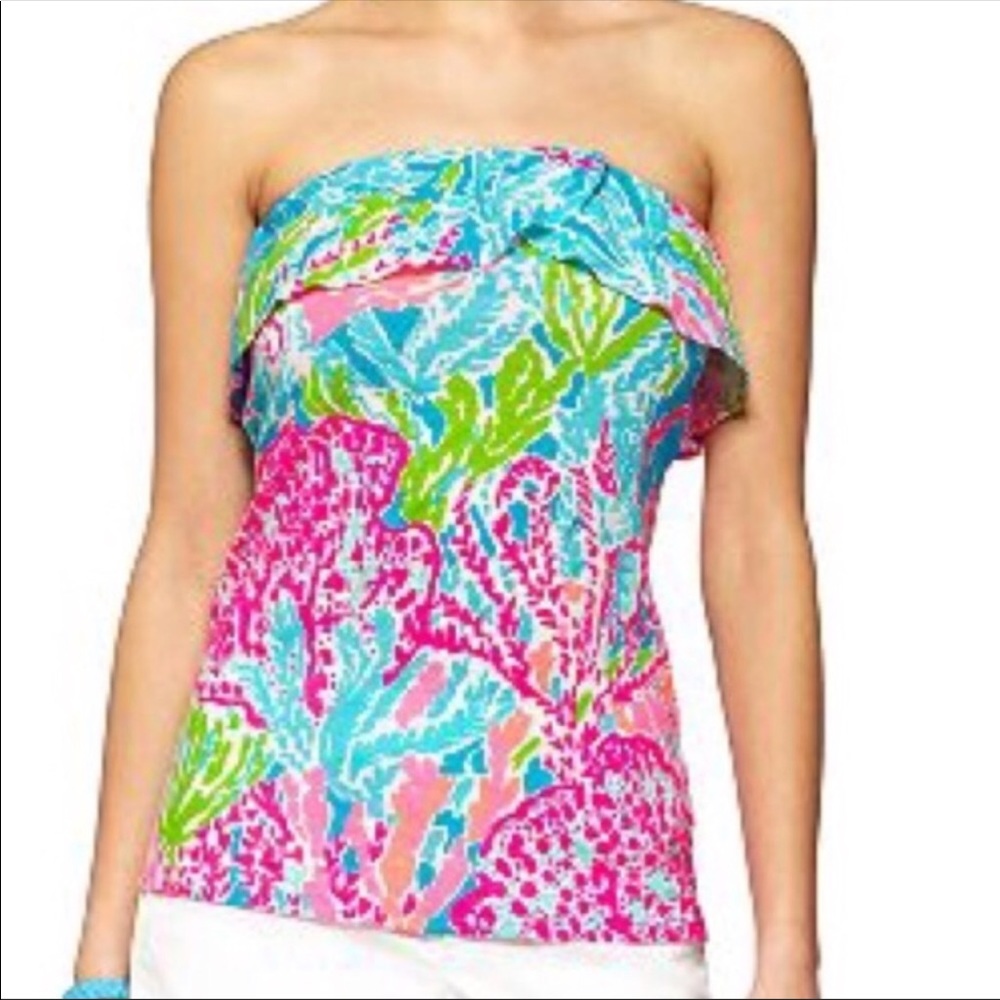 LIlly Pulitzer Wiley tube top let’s cha cha